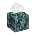 thumbnail image 1 of Balery Fish Style Porta Pañuelos de Cuero con Estampado – Funda Moderna Cuadrada para Caja de Pañuelos, Dispensador 5x5x5'', 1 of 7
