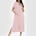 thumbnail image 2 of Tnhcen Women's Heart Print Zip-Up Long Pajama Dress Milk Silk Double-Sided Fleece Sleepwear Long Robe with Pockets S-2XL Cozy Loungewear, 2 of 7