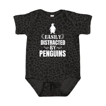 

Inktastic Easily Distracted by Penguins Gift Baby Boy or Baby Girl Bodysuit