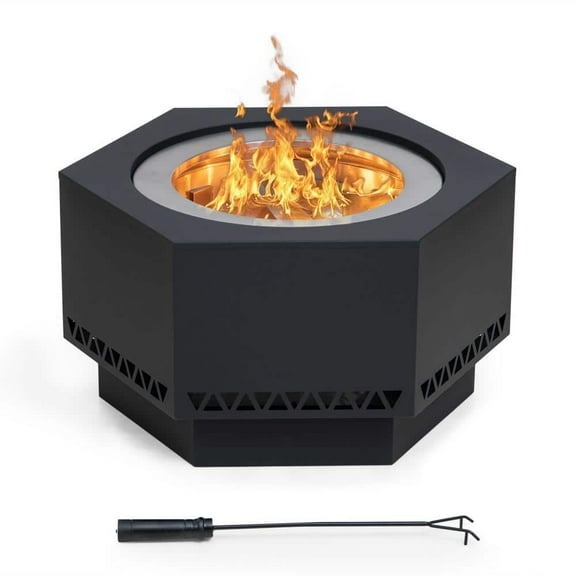 26 in. Lawrence V.1B Hexagonal Low Smoke Firepit