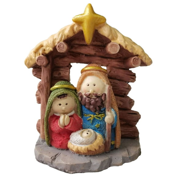 Nativity Statue Scene Set Holy Manger Christmas Crib Figurines Miniatures Ornament Church Gift Home Decorations