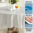 thumbnail image 3 of Newbridge Beige Napa Leaf Solid Color 70 inch Round Umbrella Vinyl Flannel Backed Tablecloth, 3 of 8