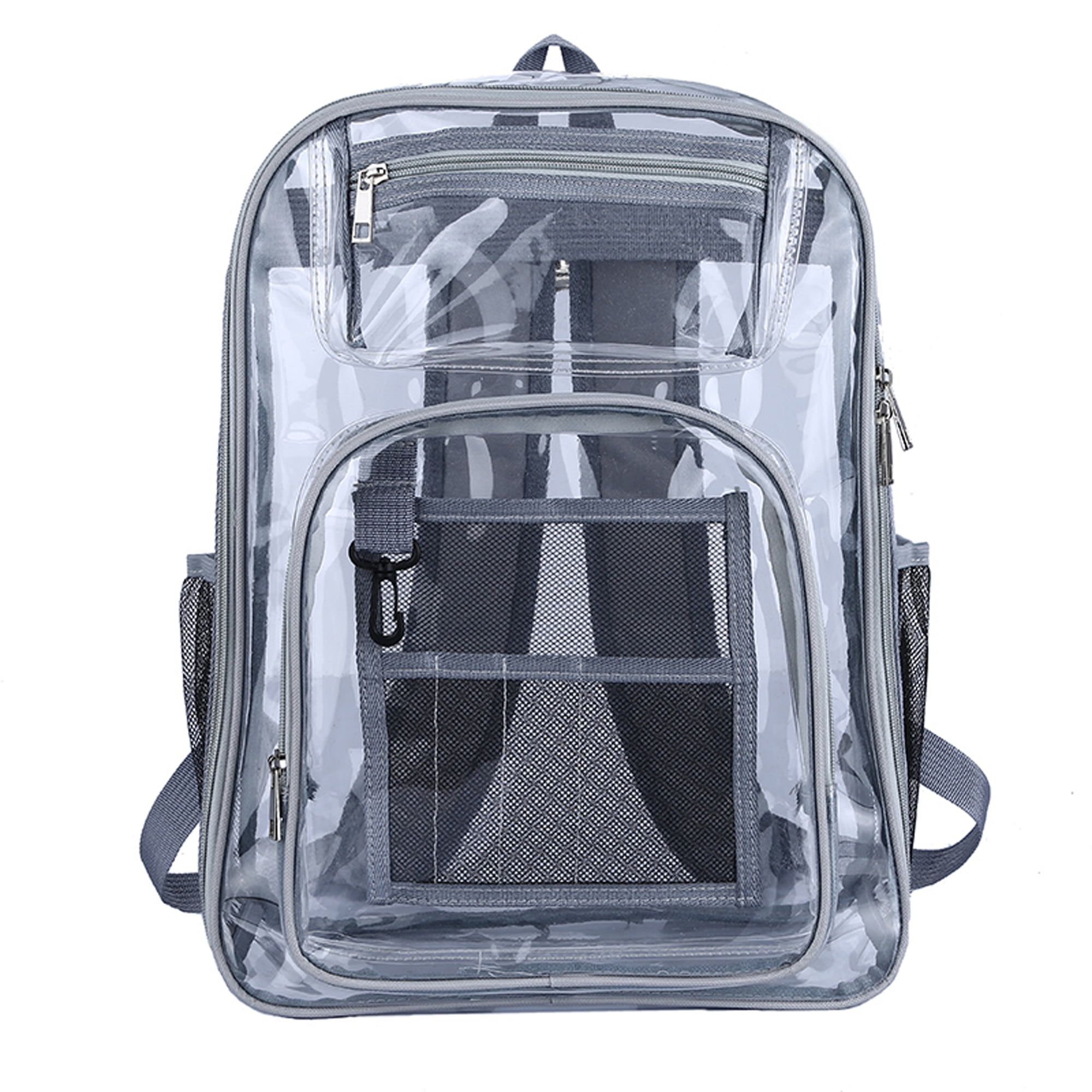 Heavy Duty Clear Backpack Stadium Approved, Alphabet Monogram Floral A  Letter PVC Transparent Backpack See Through Large Bookbag for Work School