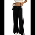 thumbnail image 1 of Pantalones Deportivos Holgados de Pierna para Mujer, Tiro Bajo, Estilo Y2K, con Cordón Ajustable Negro S, 1 of 10