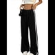 thumbnail image 1 of Pantalones Deportivos Holgados de Pierna para Mujer, Tiro Bajo, Estilo Y2K, con Cordón Ajustable Negro S, 1 of 10