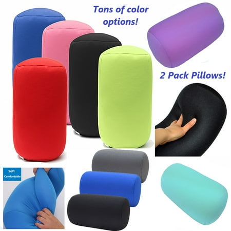 2 Pack Bookishbunny Micro Bead Roll Bed Chair Car Cushion Neck Head Soft Support Back