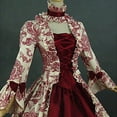 thumbnail image 4 of JUNWELL Aubaines Mode Femmes Grande Taille Vintage Gothique Cour Col Carré Robe Patchwork à Nœud Cosplay Bal Médiéval Renaissance Victorien Robe Bordeaux 4, 4 of 9