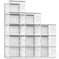 thumbnail image 1 of Caja de almacenamiento de zapatos XL para tamaño 14, organizador apilable de plástico transparente para clóset, ahorrador de espacio, contenedores par, 1 of 8