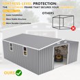 thumbnail image 6 of Campcraft 10*12ft Storage Shed with 0.25mm Color Steel Plate, Surface Protective Film, 2 Daylight Windows, 876 Cu.Ft Capacity, for Tool Storage, Bike Shed, Utility Room, Pet House, Backyard, Garden, 6 of 9
