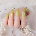 thumbnail image 4 of Uñas postizas Qarigey 24 piezas estilo Simple Aguacate verde, 4 of 6