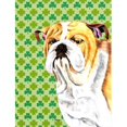 thumbnail image 1 of Carolines Treasures SC9294GF 15 x 15 Po Bulldog English Trèfle Portrait de la Saint-Patrick Drapeau Format Jardin, 1 of 3