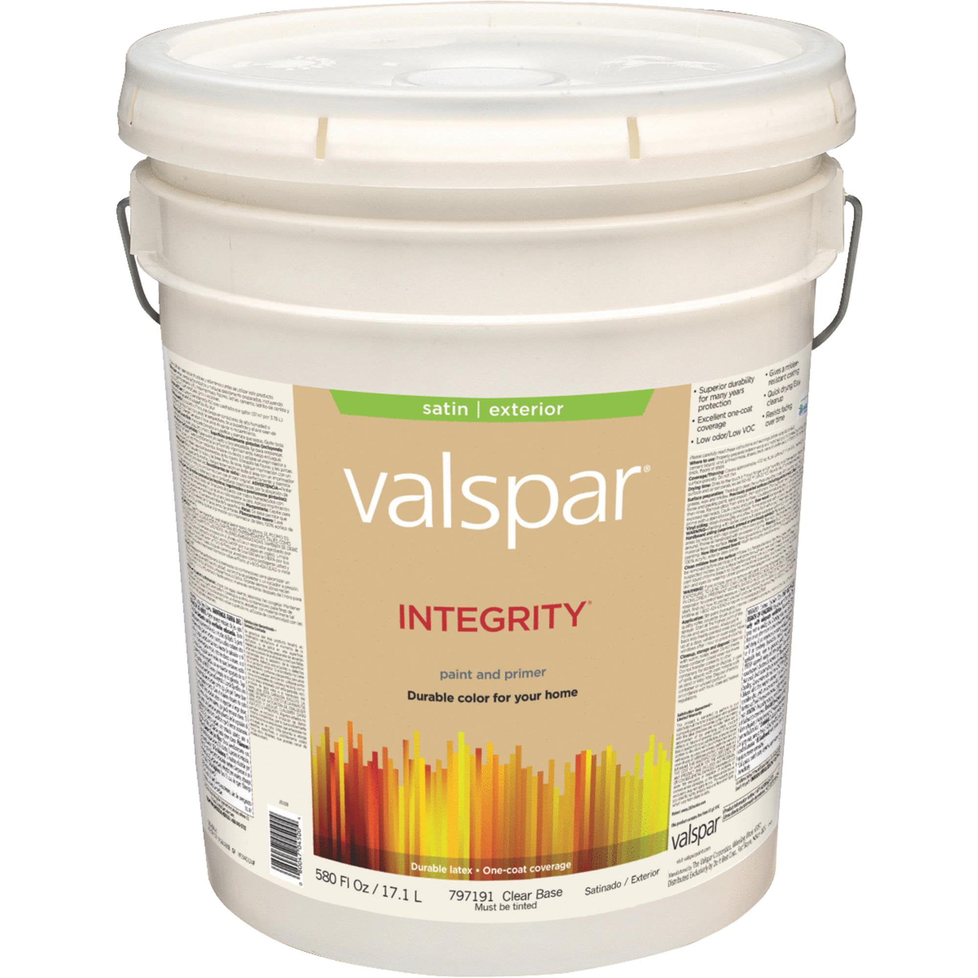 Valspar Integrity Latex Paint And Primer Satin Exterior ...