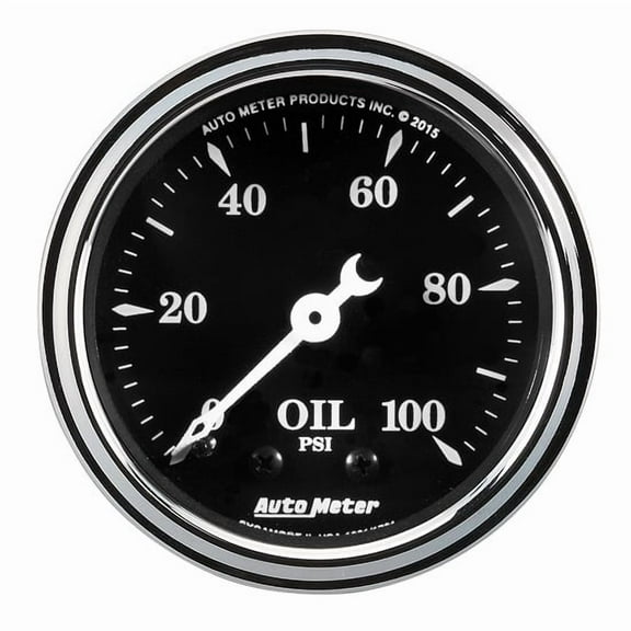 Autometer 1721 Old Tyme Black Mechanical Oil Pressure Gauge