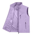 thumbnail image 6 of Awwp Men's Lightweight Vest Sleeveless Outdoor Work Jacket for Travel Hiking Running Multi-Pocket Utility Vest Light Violet Size: 5Xl, 6 of 10