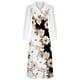 thumbnail image 4 of Moda mujer otoño estampado casual cuello pico cremallera manga larga vacaciones bolsillos vestido Fridja  yut5924, 4 of 5