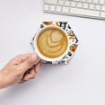 thumbnail image 6 of XMXY Drink Coasters with Holder for Coffee Table, Skeleton Roza Absorbent Ceramic Cups Coaster Sets 6 Pack, 4 Inches Hexagon, 6 of 9