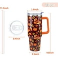 thumbnail image 5 of 40 oz Thanksgiving Tumbler with Handle and Straw, Stainless Steel Insulated Fall Turkey Tumbler 40 oz, Reusable Cup with Leak Proof Lid, Thanksgiving Gifts for Women (red brown orange), 5 of 6