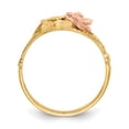 thumbnail image 2 of Finest Gold 14K Two-Tone Diamond-Cut Rose Ring - Size 6, 2 of 6