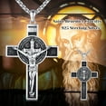 thumbnail image 6 of Coachuhhar St Benedict Crucifix Necklace 925 Sterling Silver Saint Benedict Medal Necklace Medalla de San Benito Crucifix Jesus Cross Pendant Protection Necklace Catholic Jewelry Gifts for Men, 6 of 8