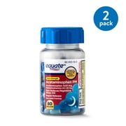 (2 pack) Equate Extra Strength Acetaminophen PM Rapid Release Gel Caps, 500 mg, 80 Count, 2 Pack
