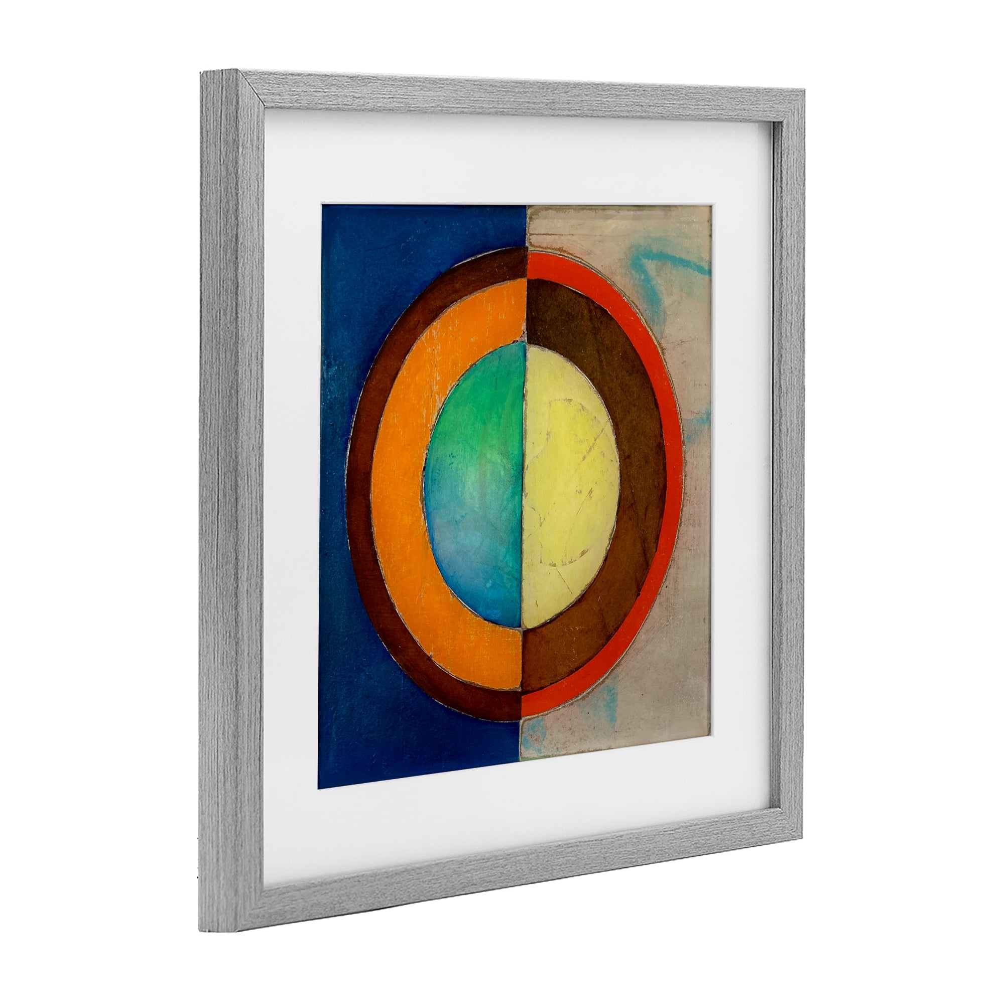 Stupell Industries Bright Vertical Circle Symmetry Gray Framed Print Under Glass, design by Matthew Finger