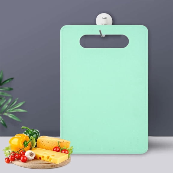 Cutting Boards for Kitchen, Plastic Chopping Board Set of 1 with Non-Slip Feet and Deep Drip Juice Groove, Easy Grip Handle, Dishwasher Safe, Green