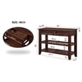 thumbnail image 3 of Console Sofa Table, 42'' Solid Wood Buffet Sideboard with 2 Storage Drawers and 2 Tiers Shelves, Wood Storage Table for Living Room Kitchen Dining Room, 3 of 10