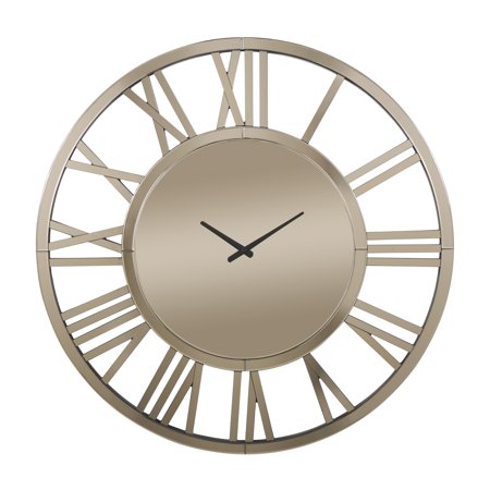 CosmoLiving by Cosmopolitan 40 Gold Glass Mirrored Wall Clock