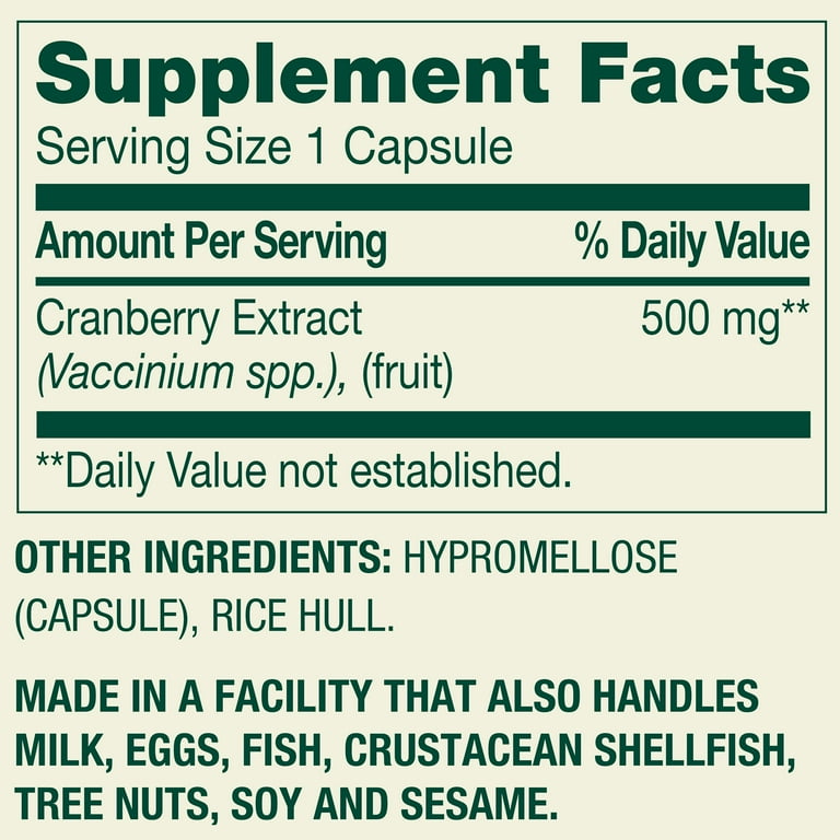 Spring Valley Cranberry Extract Urinary Tract Support Vegetarian