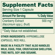 Spring Valley Cranberry Extract Urinary Tract Support Vegetarian Capsules, 500mg, 60 Count
