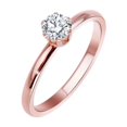 thumbnail image 3 of Titanium Steel Ring with Solitaire Diamond: Fashionable Geometric Design for Women, Individually Packed, 3 of 3