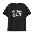thumbnail image 4 of Walmart Kids 4th of July American Flag T-Shirt & Shorts 2-Piece Matching Set, Unisex Patriotic Outfit for Boys Girls, Black,Size 6 T, 4 of 9
