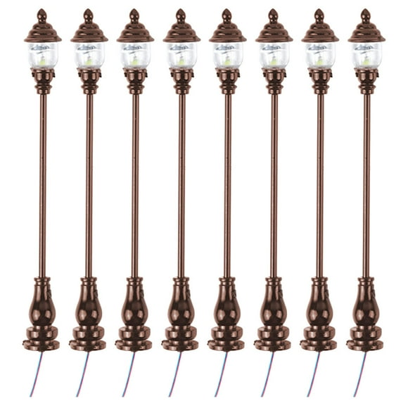 8pcs Mini Yard Lamp Models Sand Table Street Lamp Models Yard Light Models Sand Table Ornaments