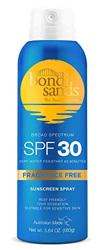 Bondi Sands Fragrance Free Sunscreen Aerosol Mist SPF 30 | Hydrating Broad Spectrum Protection, Sheer, Water Resistant, Reef Friendly | 5.64 Oz/160 g