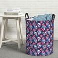 thumbnail image 6 of Sikiie Skull flower blue Print Round Dirty Clothes Basket, Waterproof Standing Foldable Storage Basket, for Laundry Room, Bedroom, Bathroom Storage-Small, 6 of 6