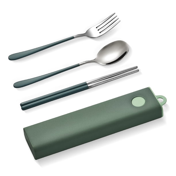 Naiovety Juegos de vajilla 304, utensilios de cocina, juego de utensilios de acero inoxidable, juegos de vajilla portátiles, cucharas irrompibles con Mostrada Tipo 3 Naiovety HA012710-03