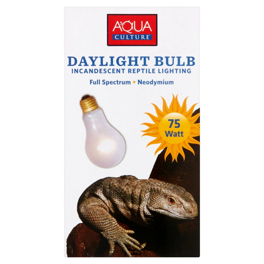 Aqua Culture Daylight Bulb Incandescent Reptile Lighting, 75Watt