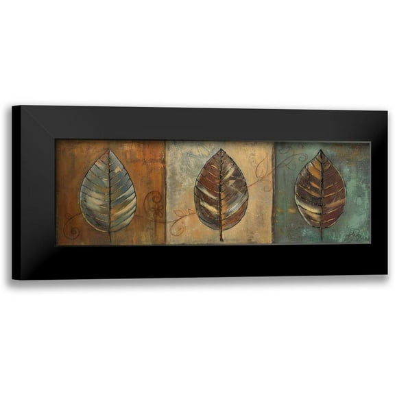 Pinto, Patricia 14x7 Black Modern Framed Museum Art Print Titled - New Leaf Panel II