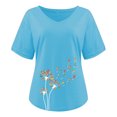 thumbnail image 4 of Birdeem Mode Femme T-Shirt Col en V Imprimé Blouse Hauts Chandail en Molleton, 4 of 4