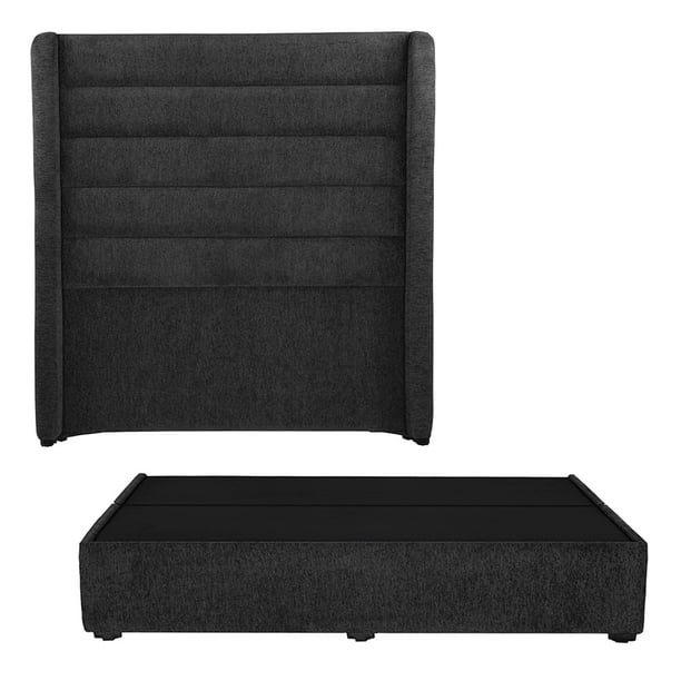 Cabecera King Size Polar + Base Cama Negro