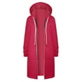 thumbnail image 6 of BUWTTED Womens Hoodies 2025 Zip Up Sweatshirts Oversized Fashion Long Hooded Fall Winter Fleece Jackets with Pockets Hot Pink XXXL, 6 of 7