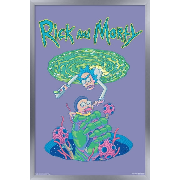 Rick And Morty - Portal Fall Wall Poster, 14.725" x 22.375", Framed