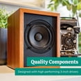 thumbnail image 4 of Electrohome Huntley - Altavoces de estantería alimentadas con amplificador integrado y controladores de 3 pulgadas para tocadiscos, TV, PC y transmisión de música inalámbrica con Bluetooth 5, RCA y, 4 of 5