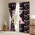 thumbnail image 3 of Manfei Girls Kawaii Bow Personalized Initial K Black Out Curtains,Vintage Polka Dots Curtains Pack of 2 (42x63 Each) for Kids Teens,Ultra Soft Home Decor, 3 of 6