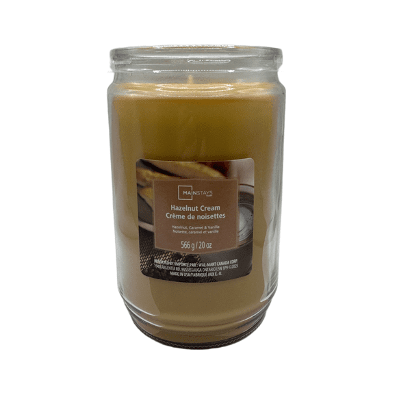 Mainstays Bougie parfumée en pot en verre a 3 mèches, parfum Crème de Noisette, 567 g (20 oz)