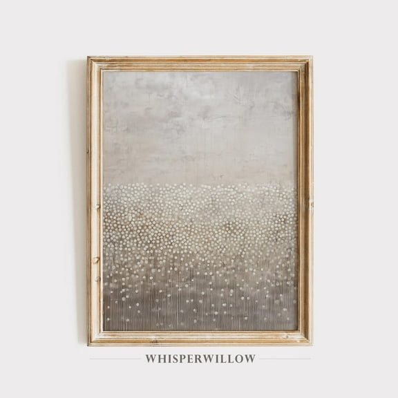 Modern Neutral Abstract Dot Line,, Minimalist Taupe, Beige, Gray, Light Tone Boho, Whimsical Dot Pattern UNFRAMED Poster, Wall Art for Decor, Present, 8x12