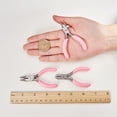 thumbnail image 5 of 1Set 3pcs Mini Jewelry Pliers Tool Set 3inch Professional Precision Pliers for DIY Jewelry Making - Side Cutting Pliers Long Chain Nose Pliers with Cutter Round Nose Pliers Pink, 5 of 7