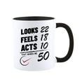thumbnail image 2 of Funnli Ceramic Coffee Mug for Dad Mom Friends 50th Birthday Gifts Black, 2 of 3