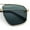 Gold - Green, variant on Mens Luxury Mobster Rectangular Double Bridge Racer Metal Rim Sunglasses Gold - Smoke