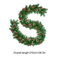 thumbnail image 3 of Christmas Cedar Pine Garland Mantle Fireplace Grapevine Wreath Real Touch Artificial Pine Garland Outdoor Garden Porch Decoration Winter Party favor, 3 of 6